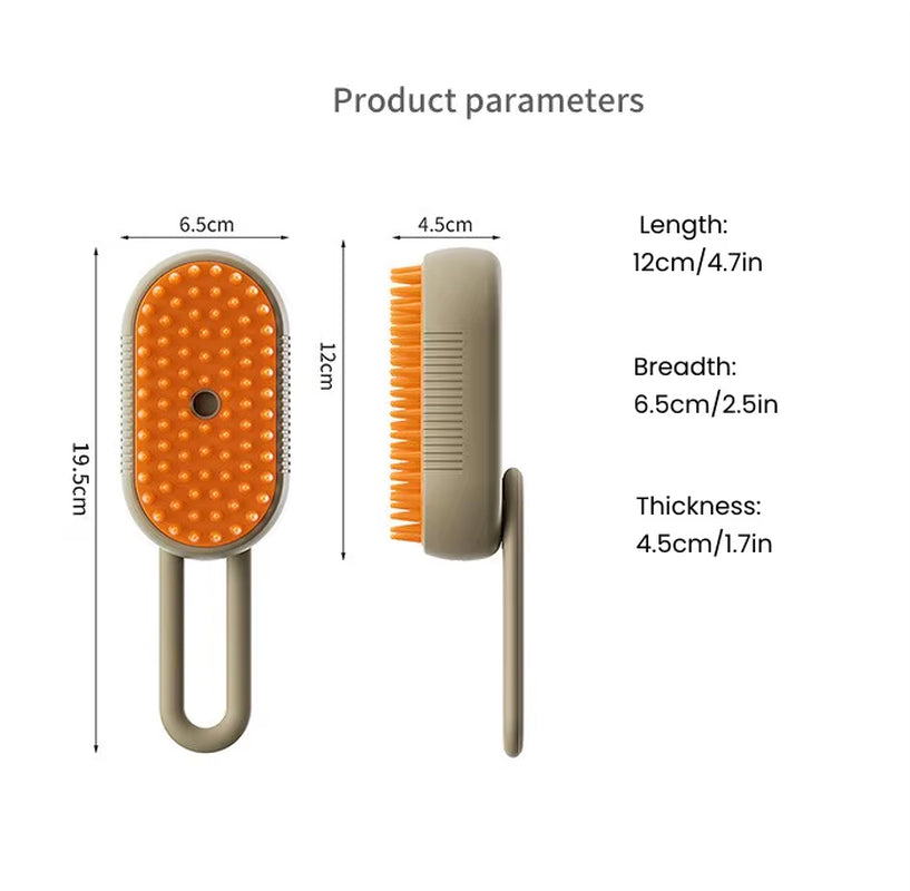 3-in-1 Rechargeable Pet Grooming Brush - Self-Cleansing Silicone Hair Remover for Cats and Dogs