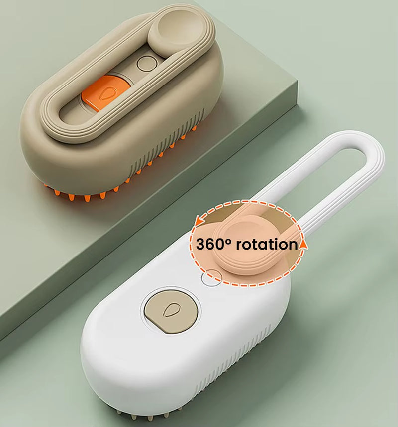3-in-1 Rechargeable Pet Grooming Brush - Self-Cleansing Silicone Hair Remover for Cats and Dogs